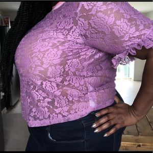 Asos curve -sport purple lace - frilly top